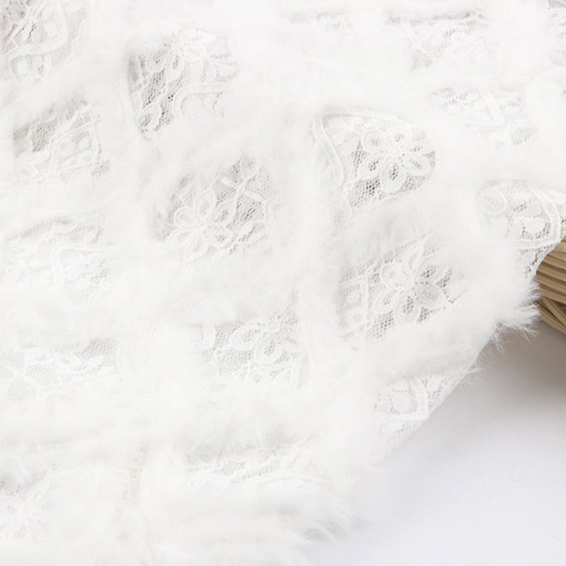 Lace Fabric Feather White Brushed for Bridal Wholesale Supplier 6